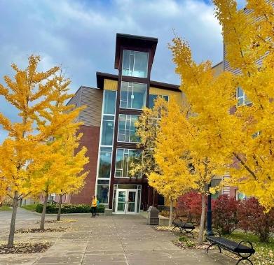 Photo of Centennial Hall main entrance.